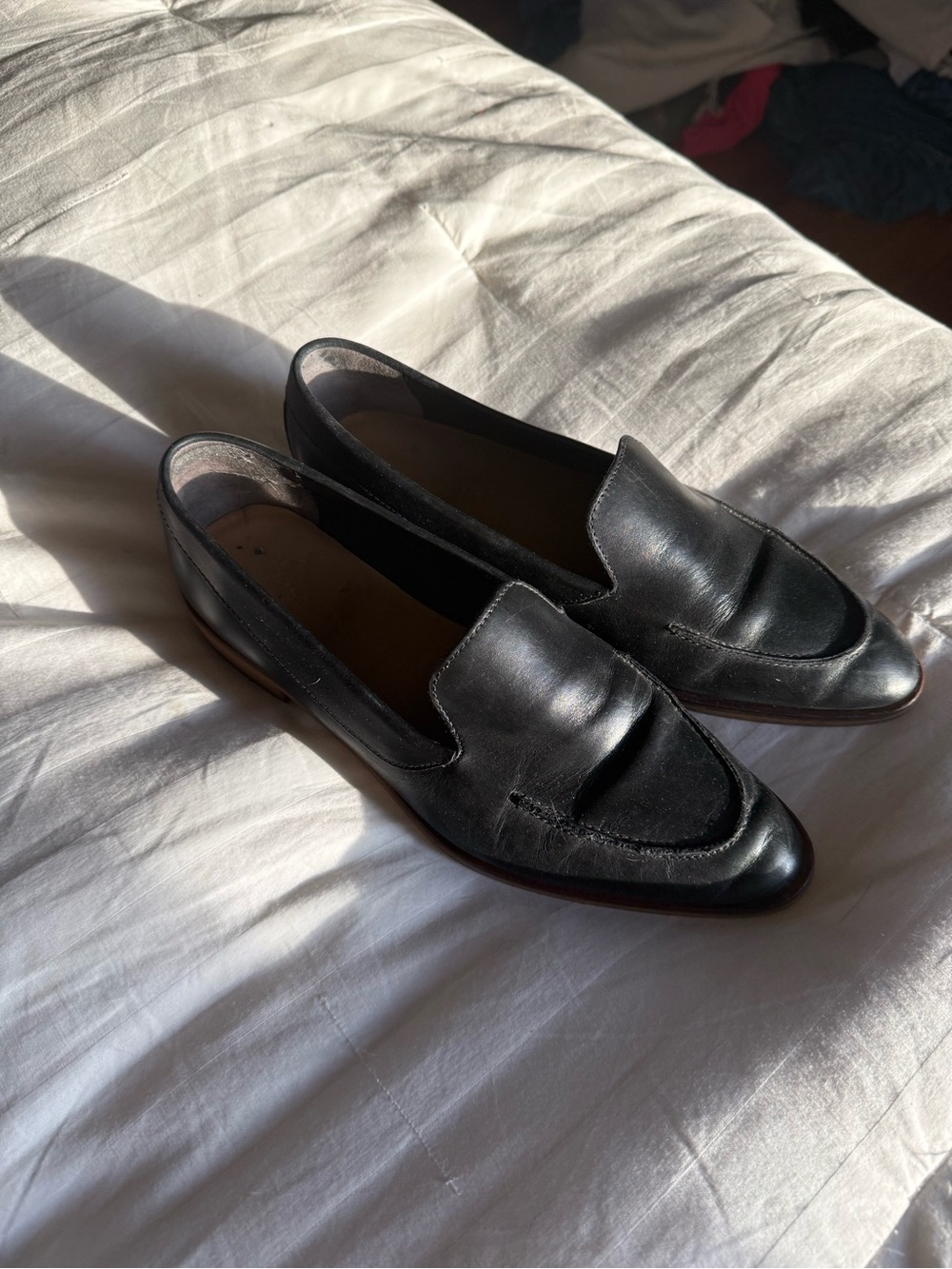 Black Leather Everlane Loafers